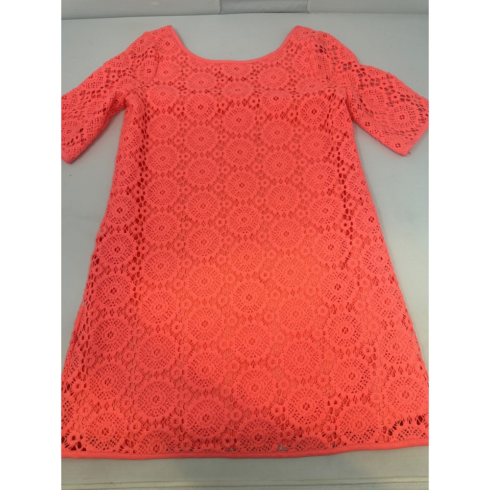 Lilly Pulitzer Crochet Cover-Up Dress - Coral Lace, Pool, small girls 4-6